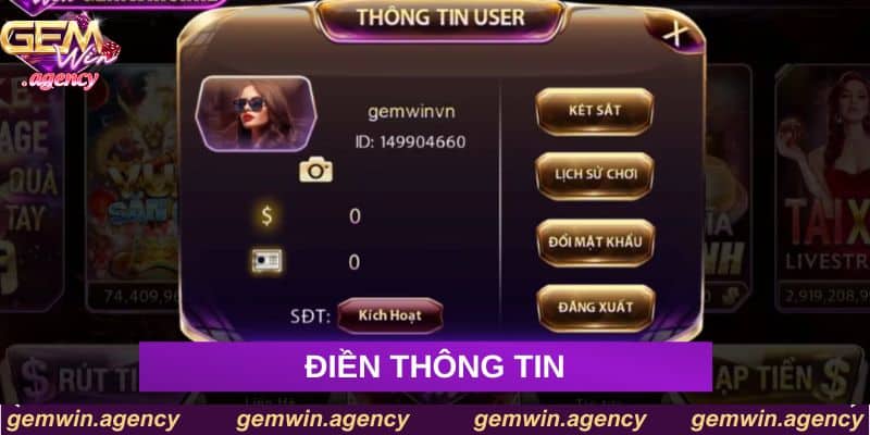 Điền thông tin Điền thông tin