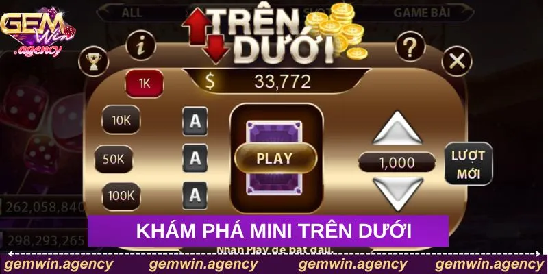 Trải nghiệm game mini trên dưới tại Gemwin